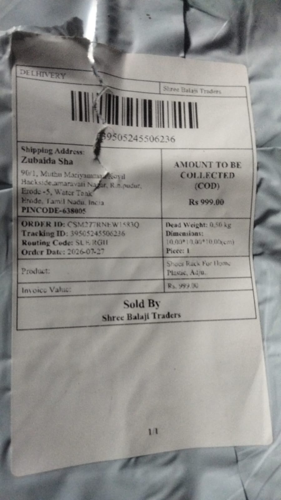 Delhivery logistics service scam, Shree Balaji Traders gurgaon palamvihar Haryana 