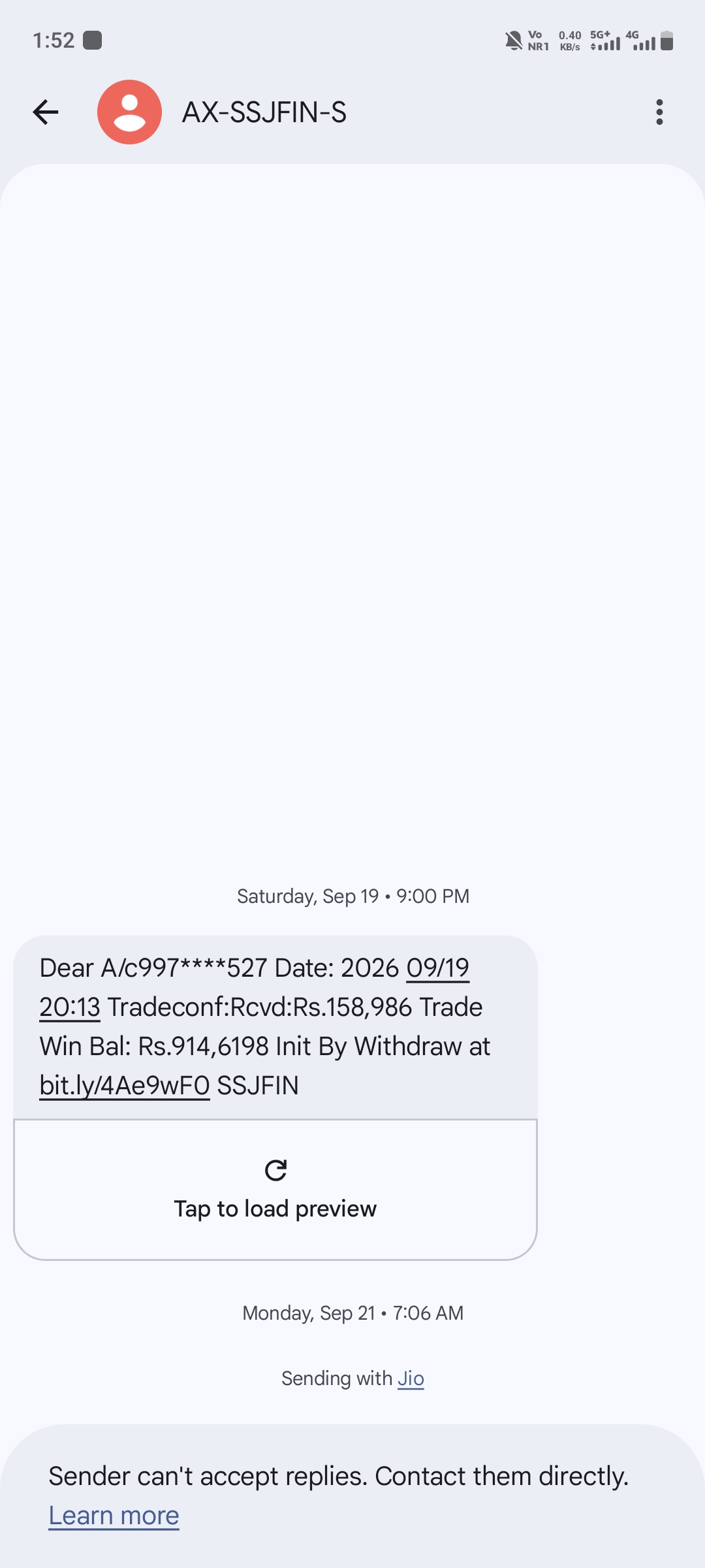 it's fake sms ,  spam notification unable....