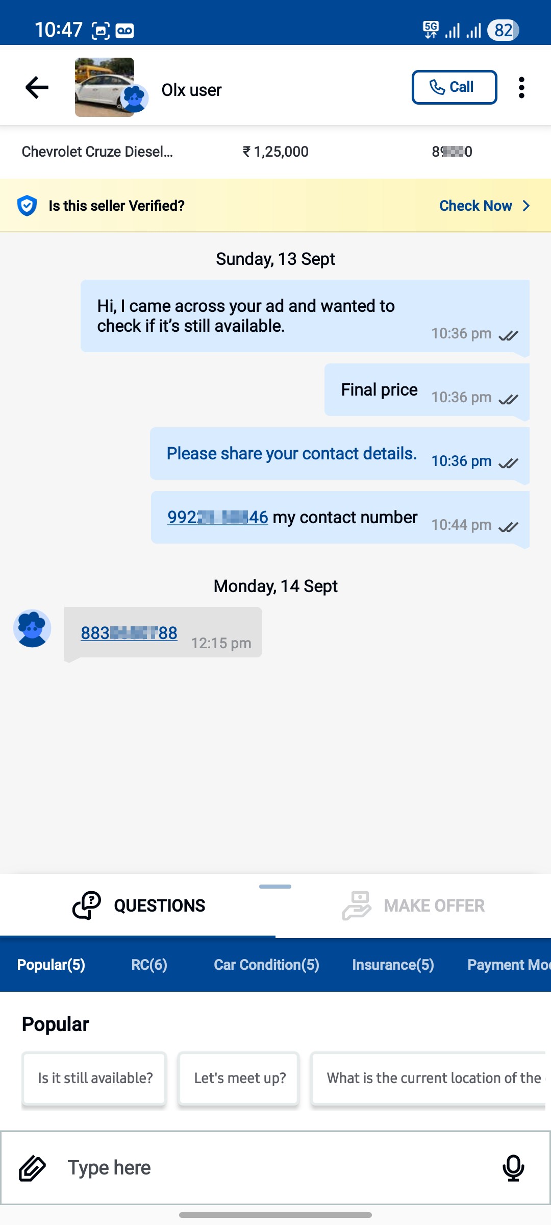 Car sale scam on OLX asking for advance payment - image 2