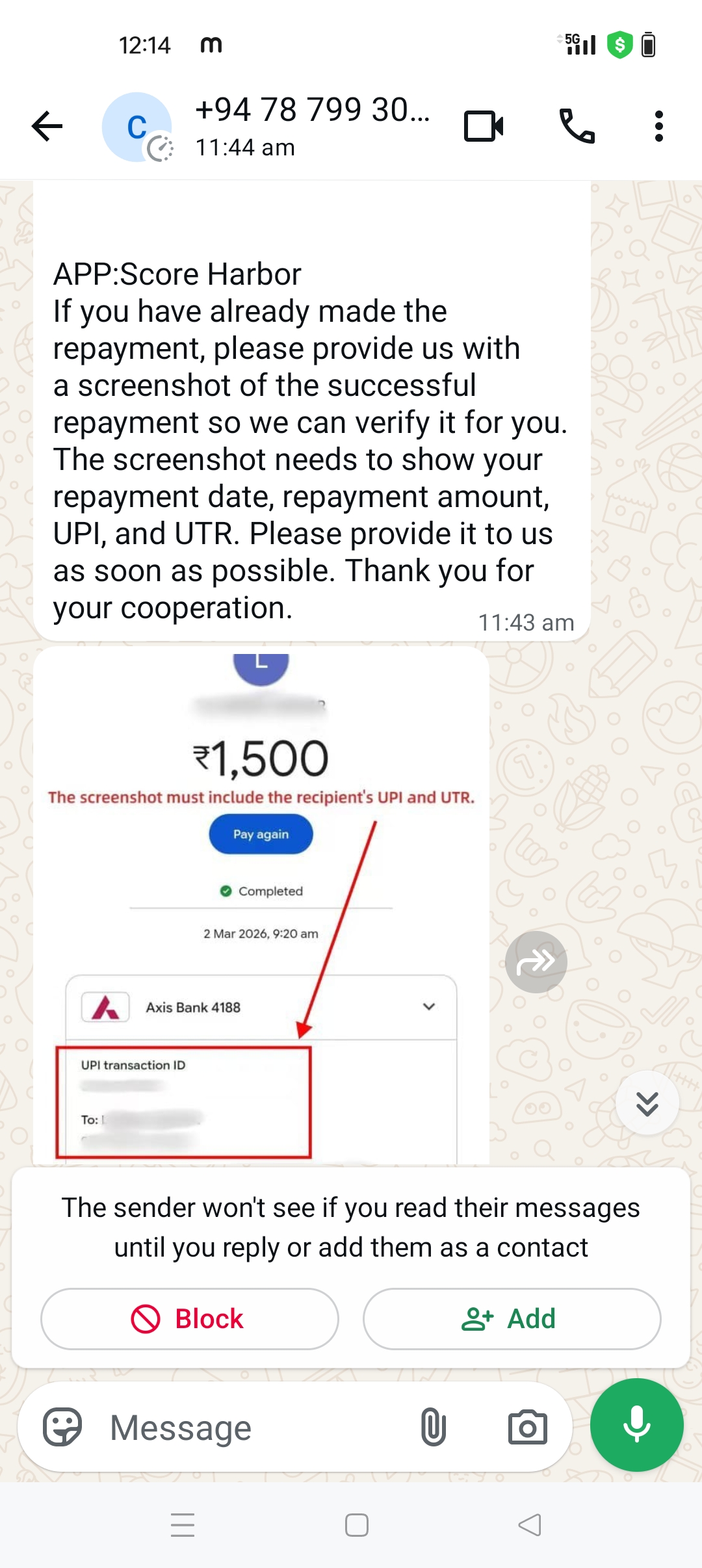 Fraud call, WhatsApp message is also sending message. - image 4