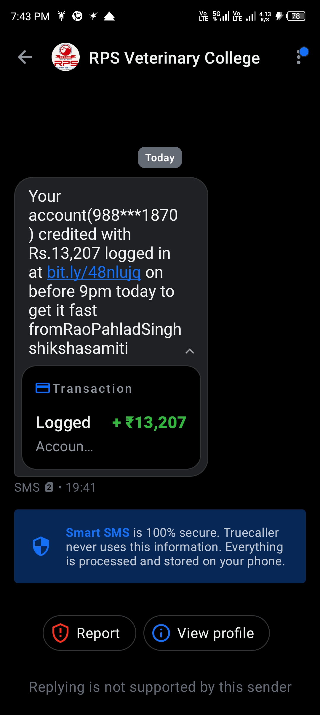 fraud message for play online gaming