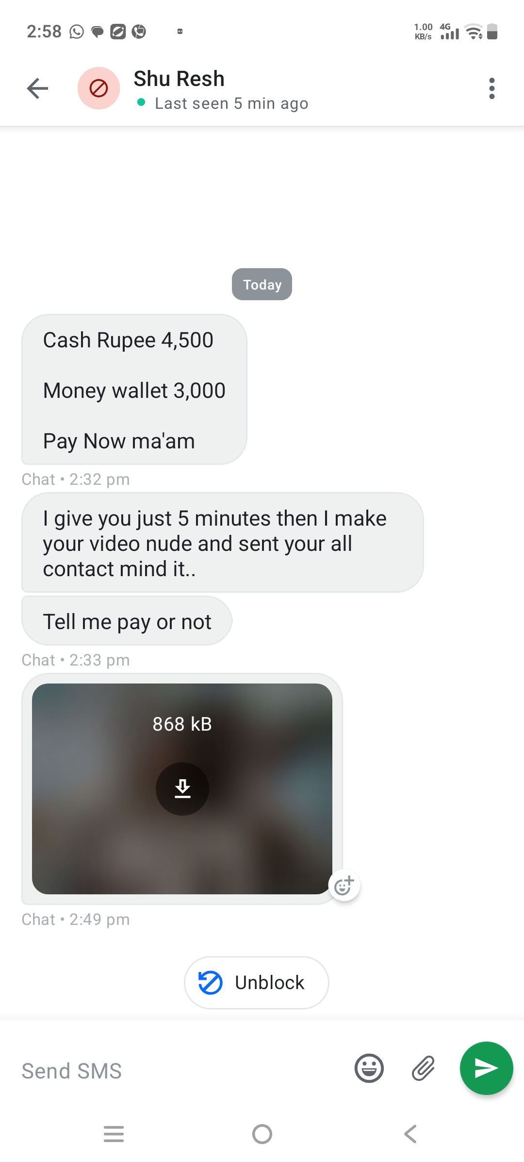 asking money if not given making nude video  - image 2