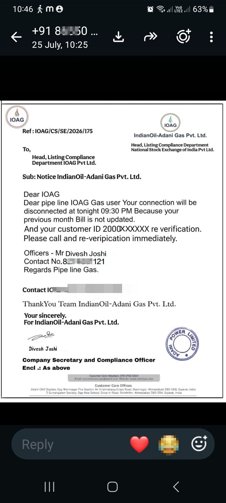 scammer from adani gas plant