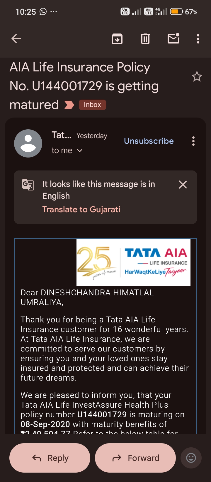 tata AIA policy scam