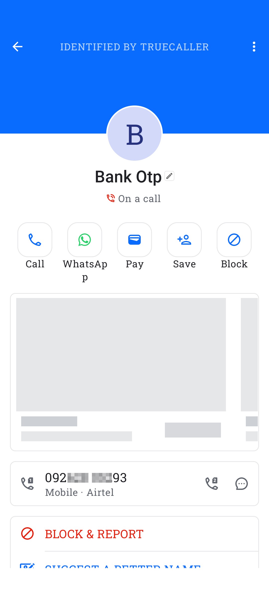 Credit card access on call