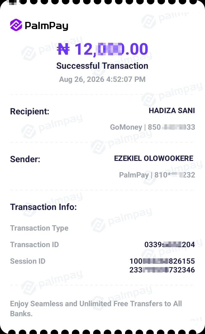 palmpay transfer to another account without consent