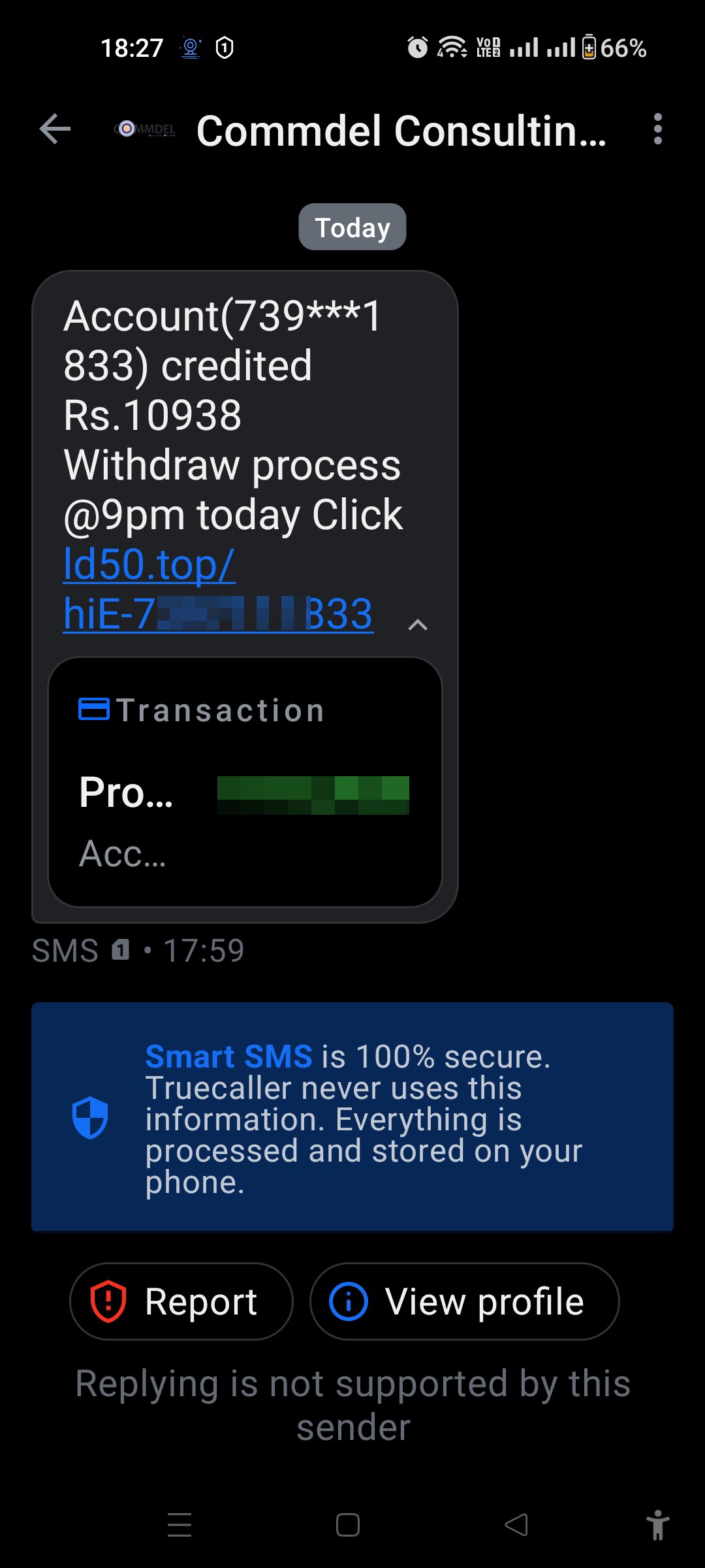 Frequent scam messages 