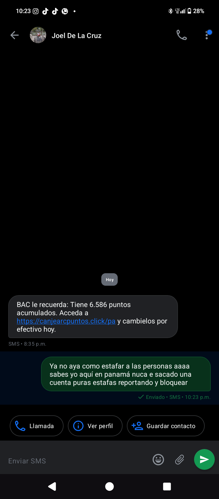 They say I have points in BAC bank even though I don't have any bank accounts here in Panama.