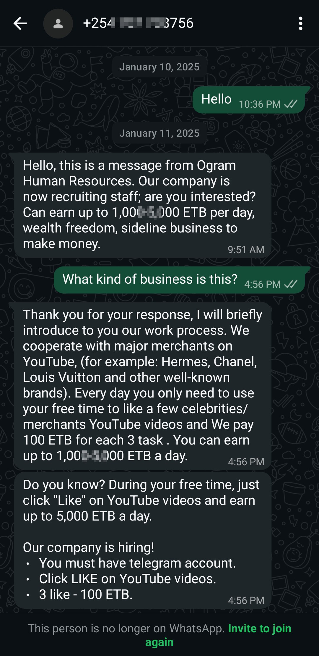 scamming on WhatsApp  - image 3