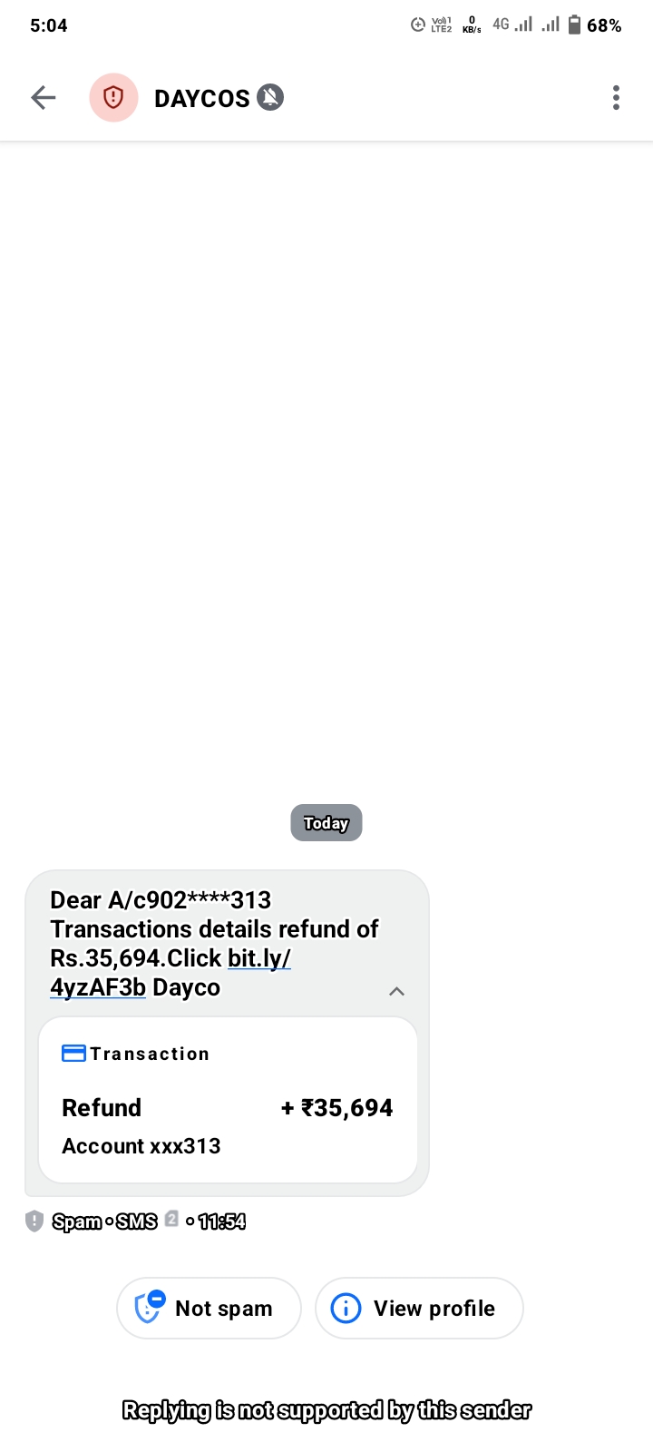 🚨 SCAM ALERT – FAKE BANK REFUND SMS