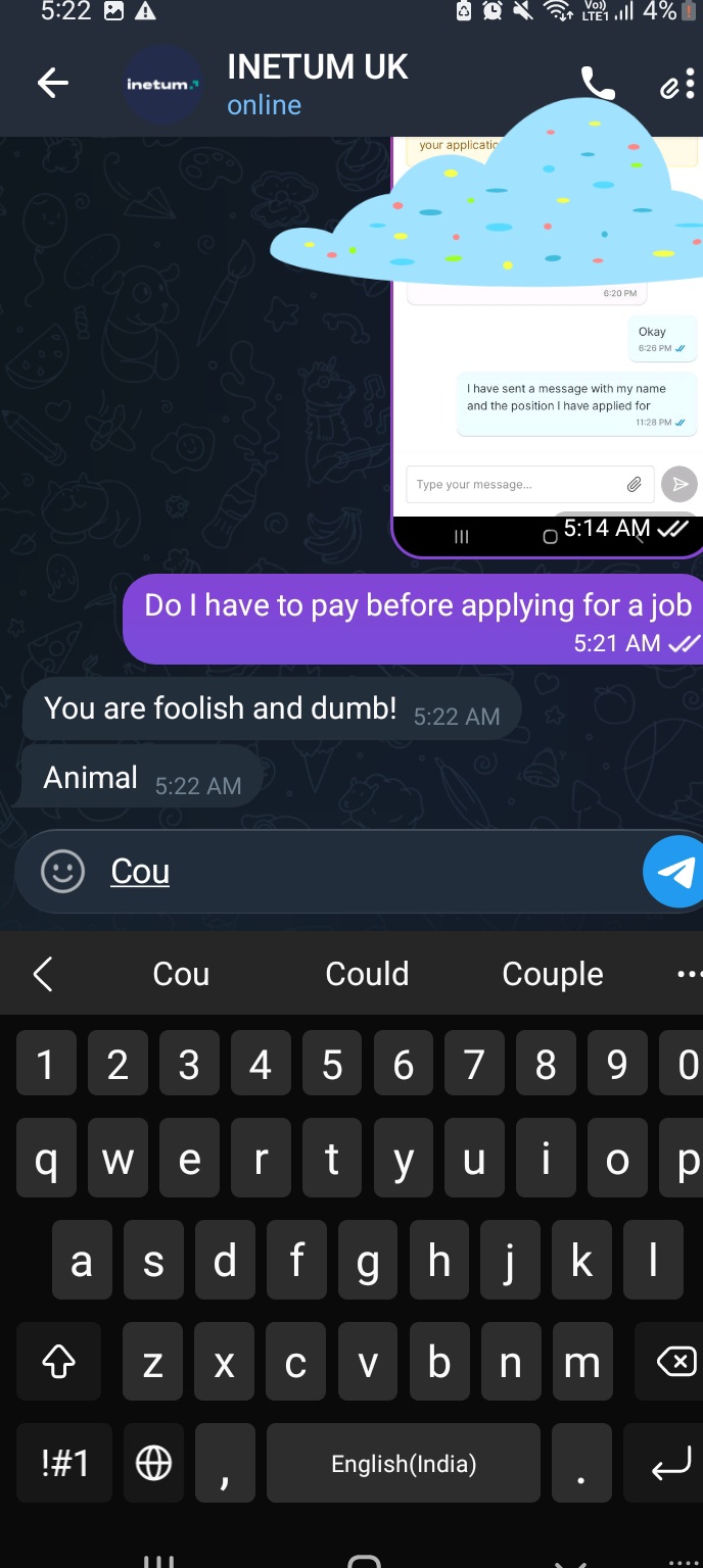 Asking for money and misbehaving
