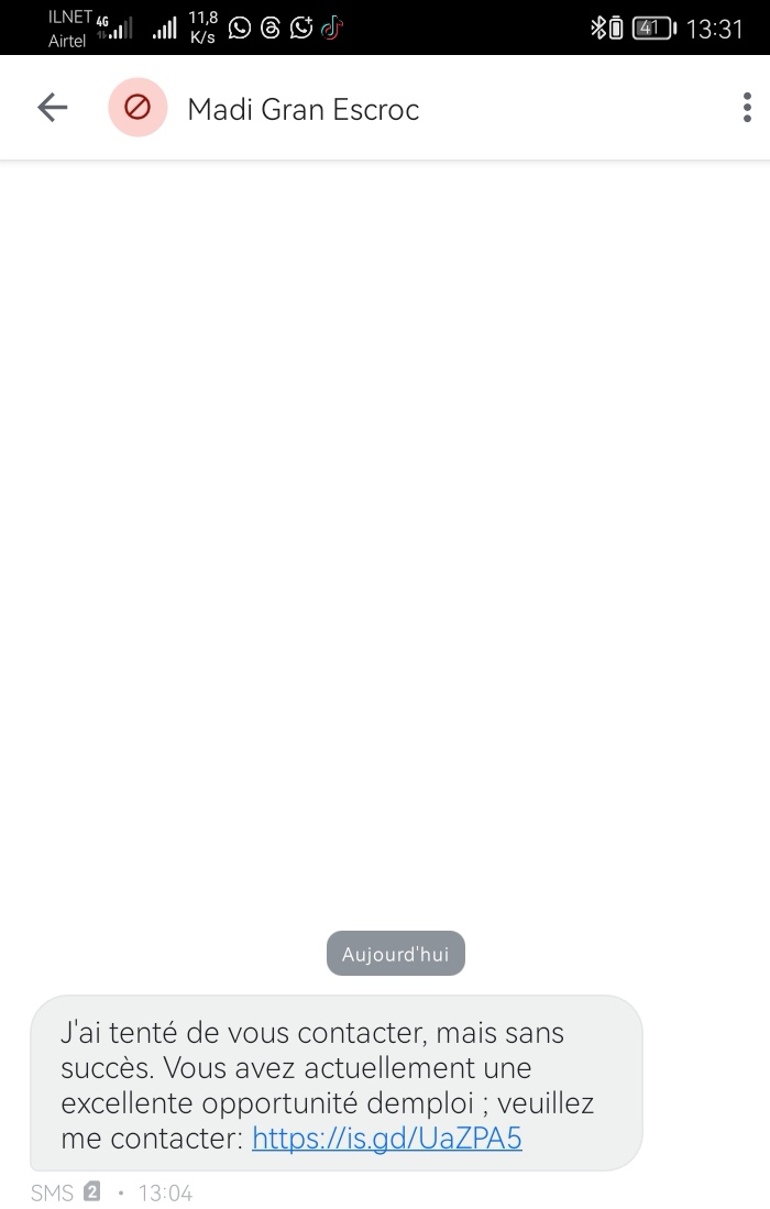 scam by message