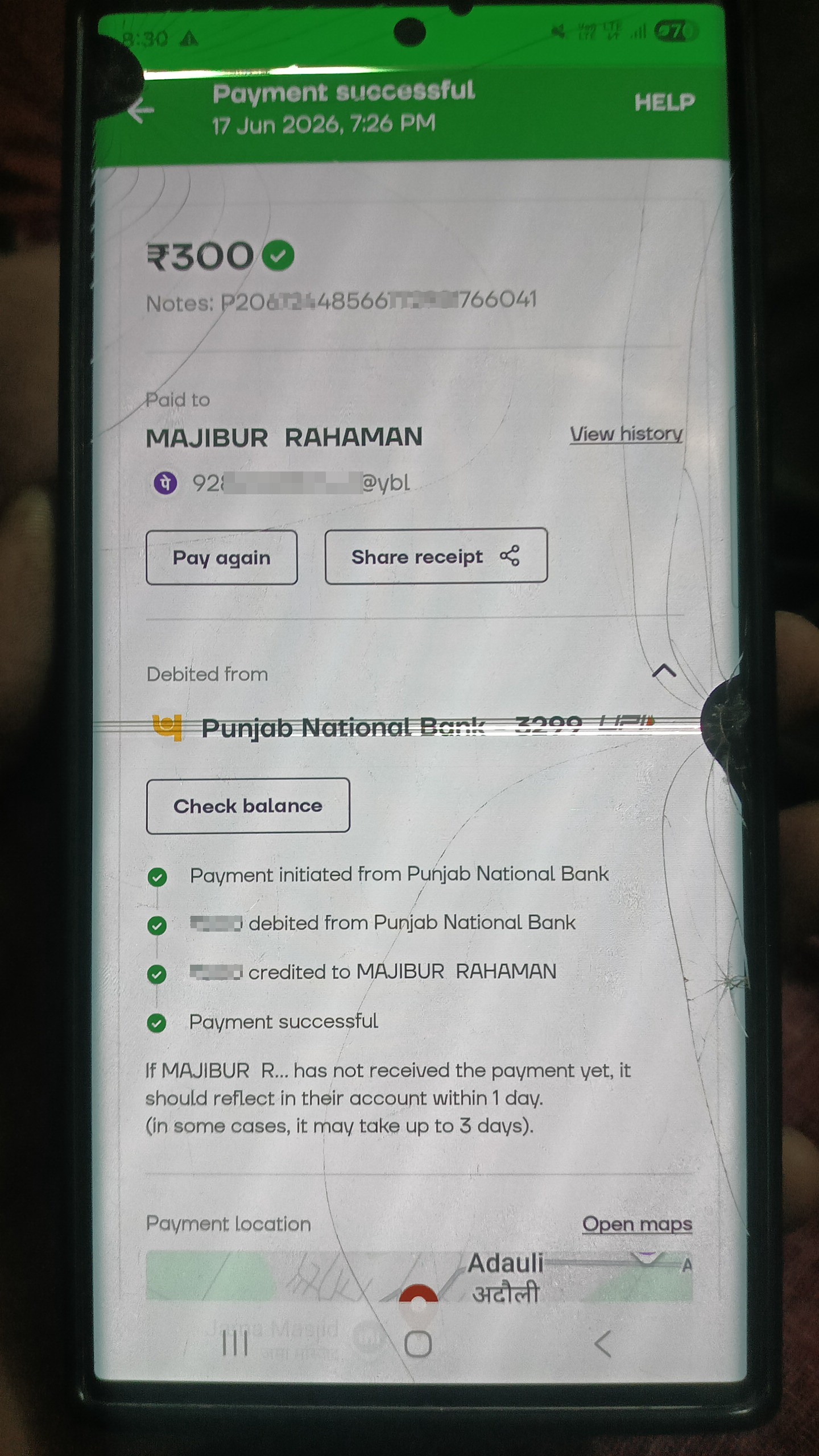 Entered the money by entering free screenshot and message. - image 10