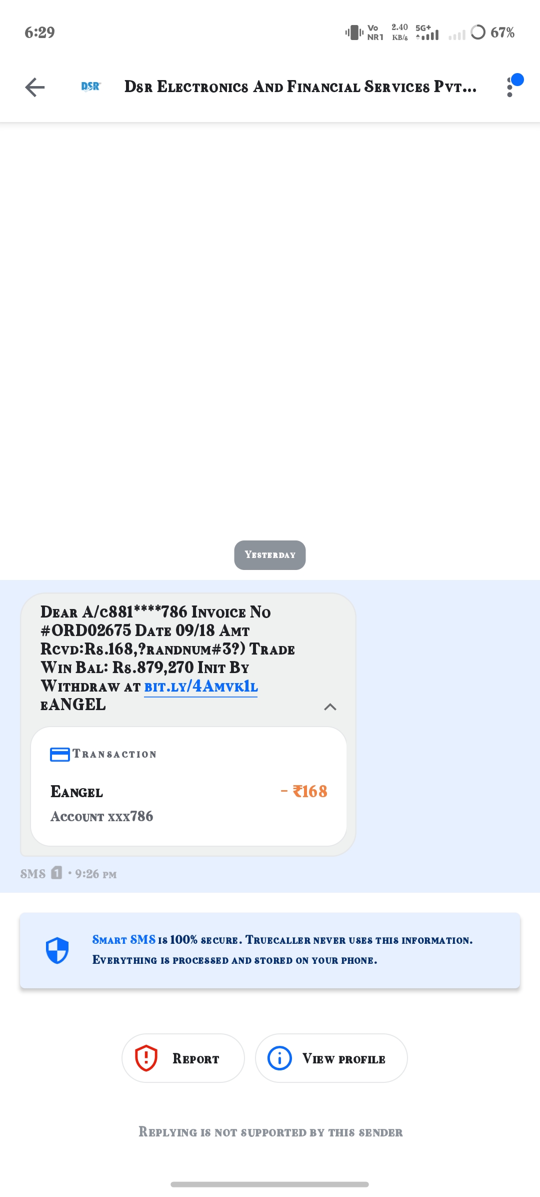 Fake SMS Alert! ₹168 Debit Message With Suspicious Link — Is It a Scam?