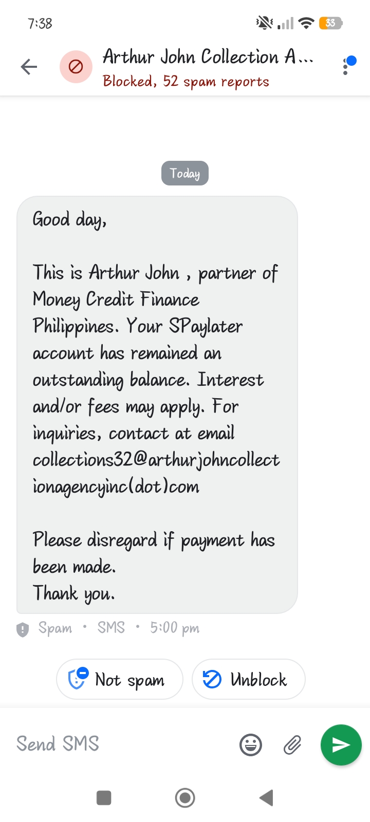 harassment and scam