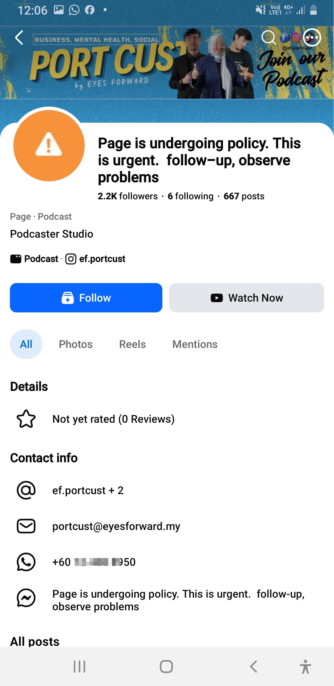 Fake FB PAGE 
