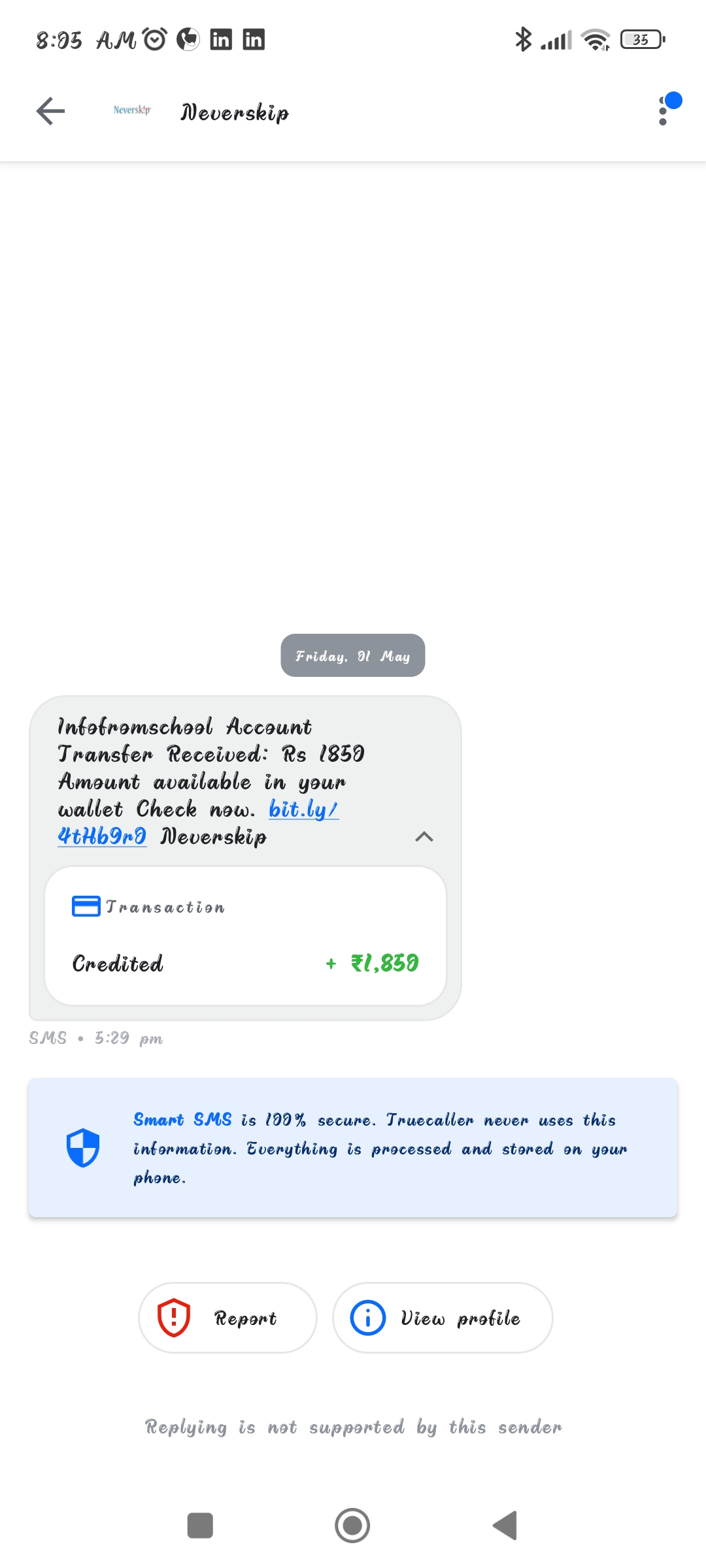 I got 2000 credit in my bank account!!