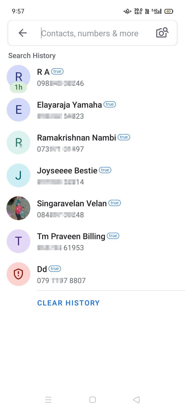 Hello True caller, I don't know who the caller is, I only get an MSG call.