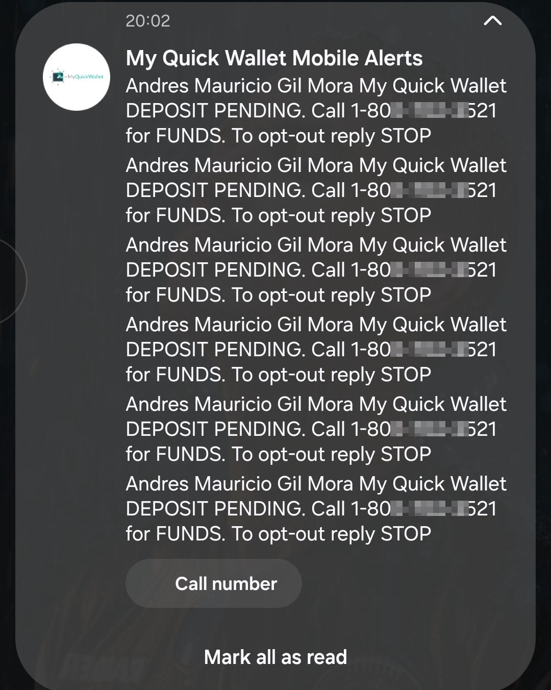 More than 20 calls in one day