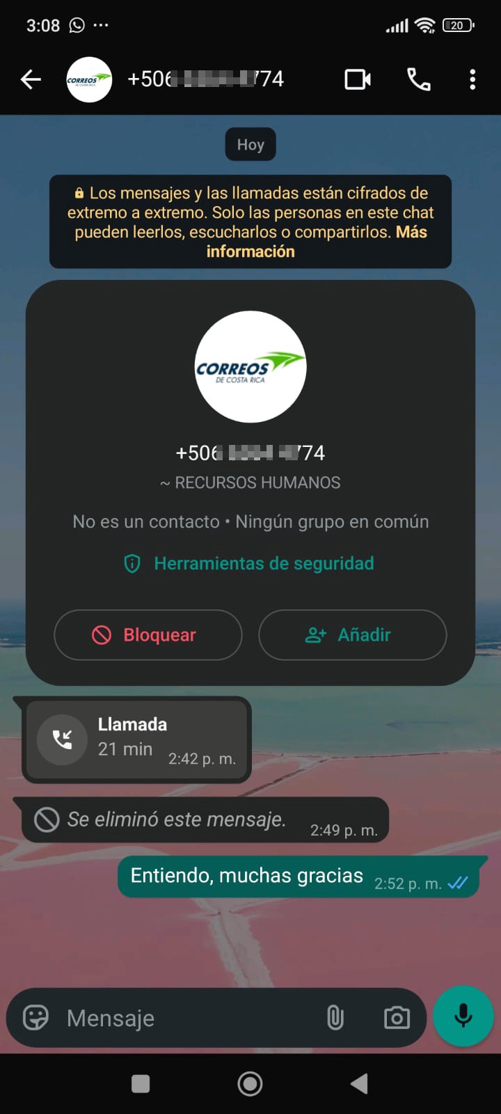 Costa Rica mail scam