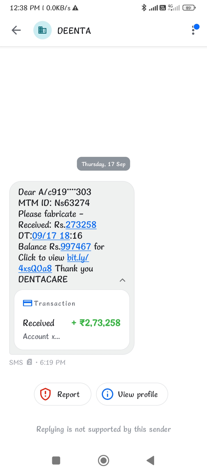 amount credited releted scam