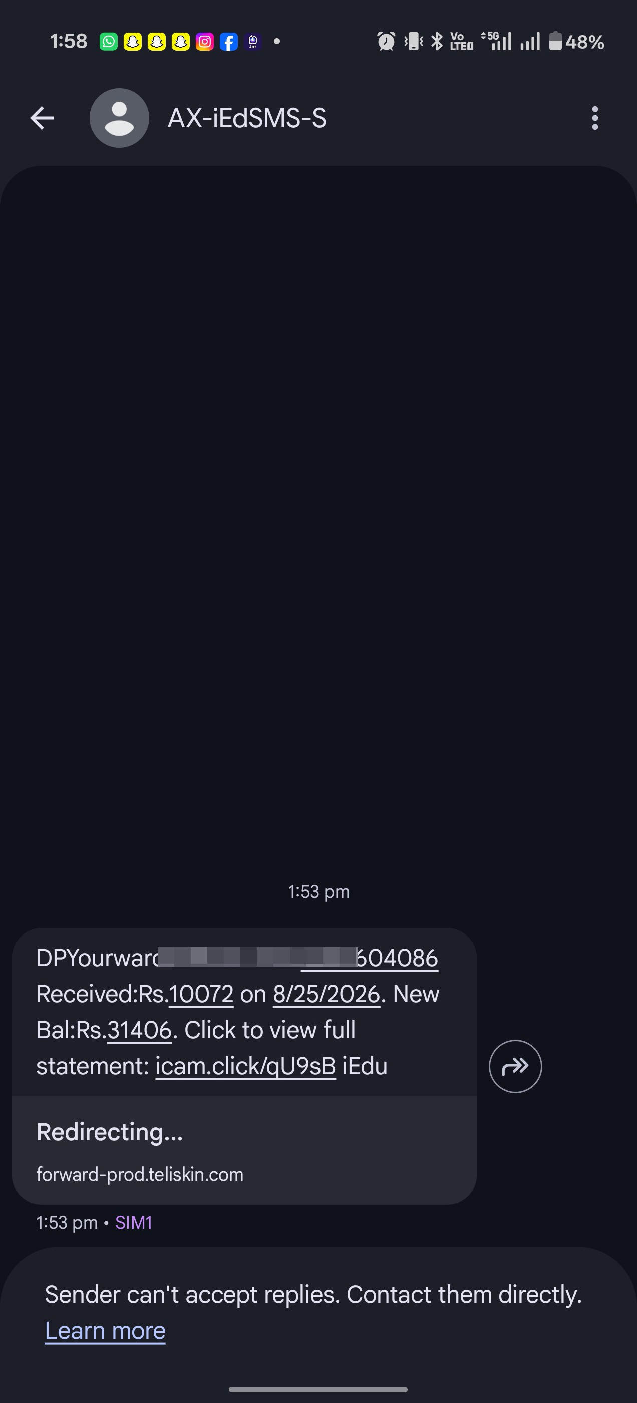just recived this message