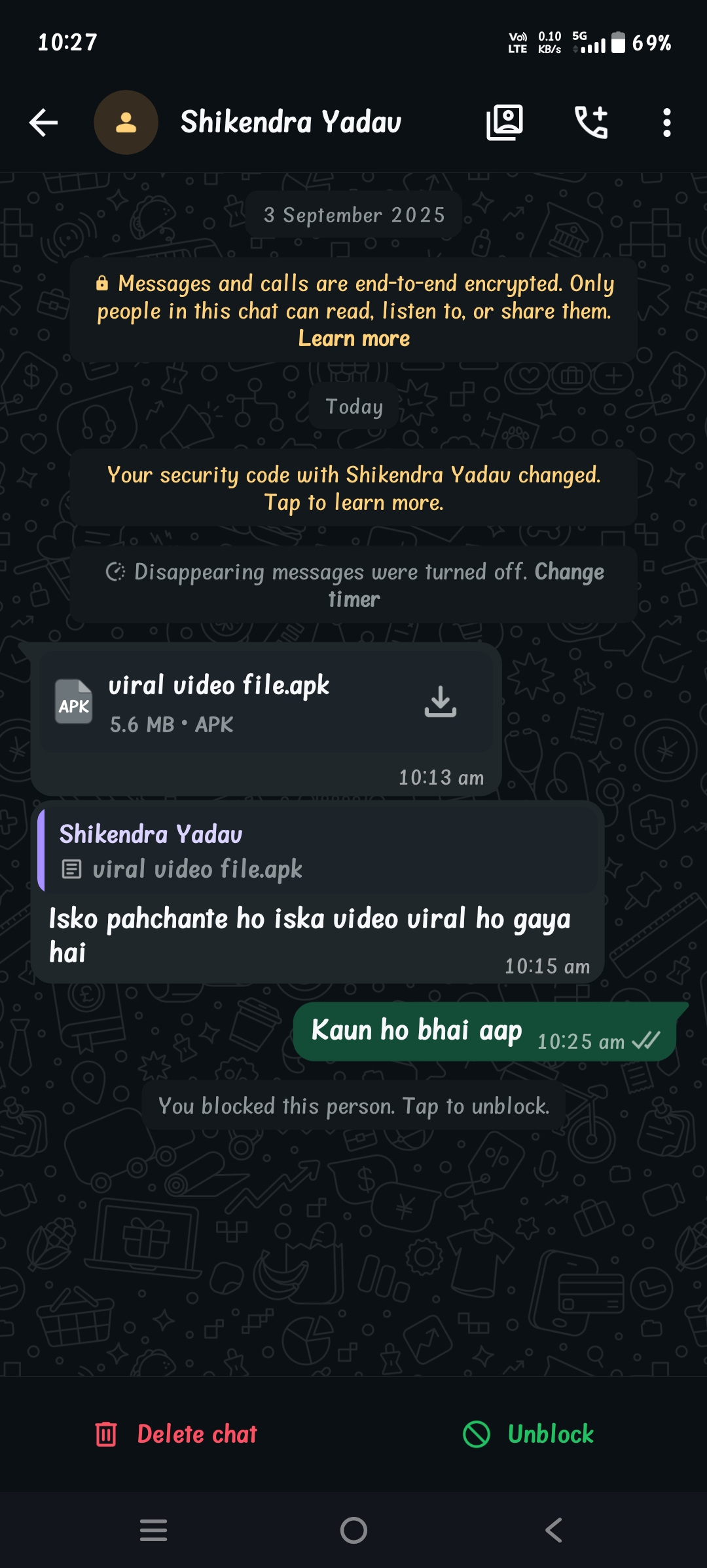 Suspicion of WhatsApp account being hacked – Suspicious APK file in the name of a viral video