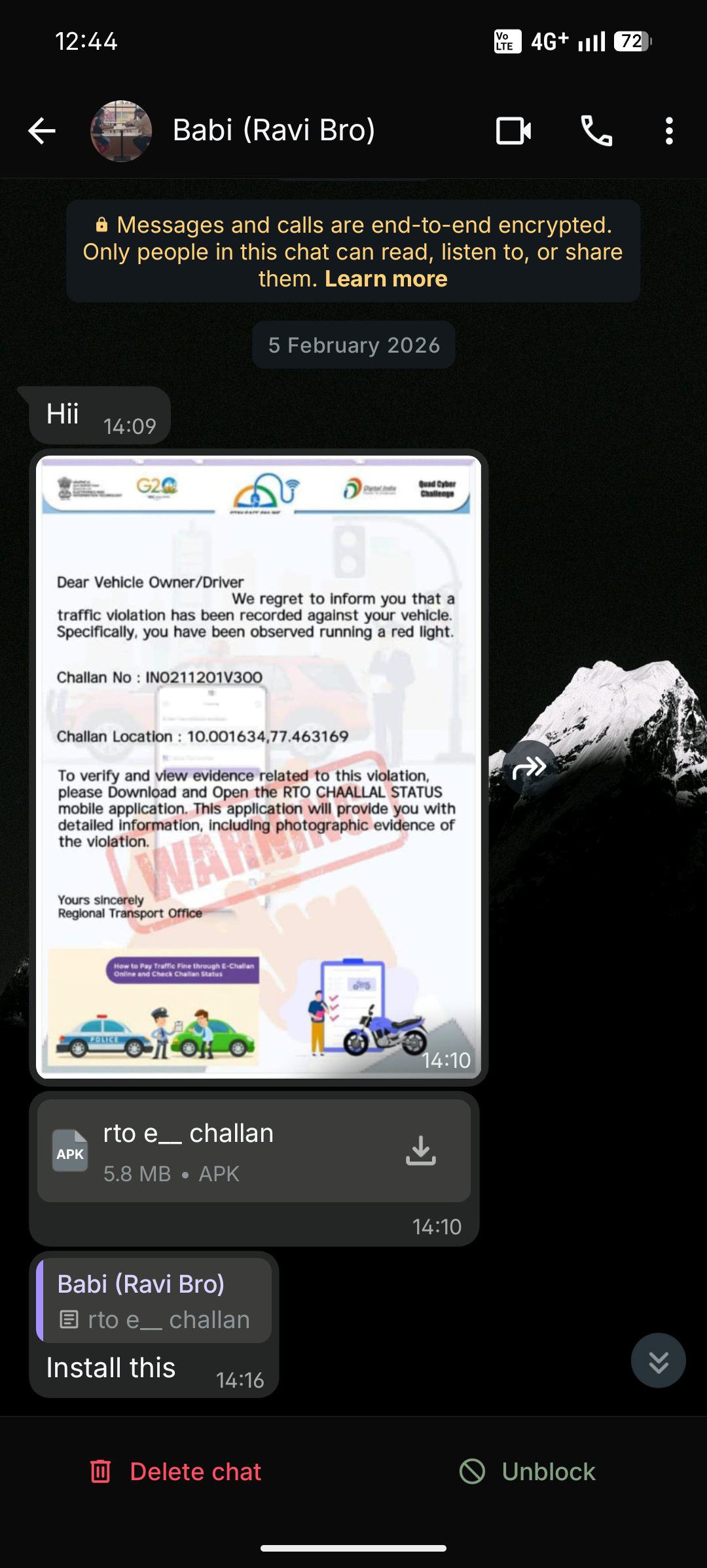 Malware_Apk_Disgused as Traffic Violation 