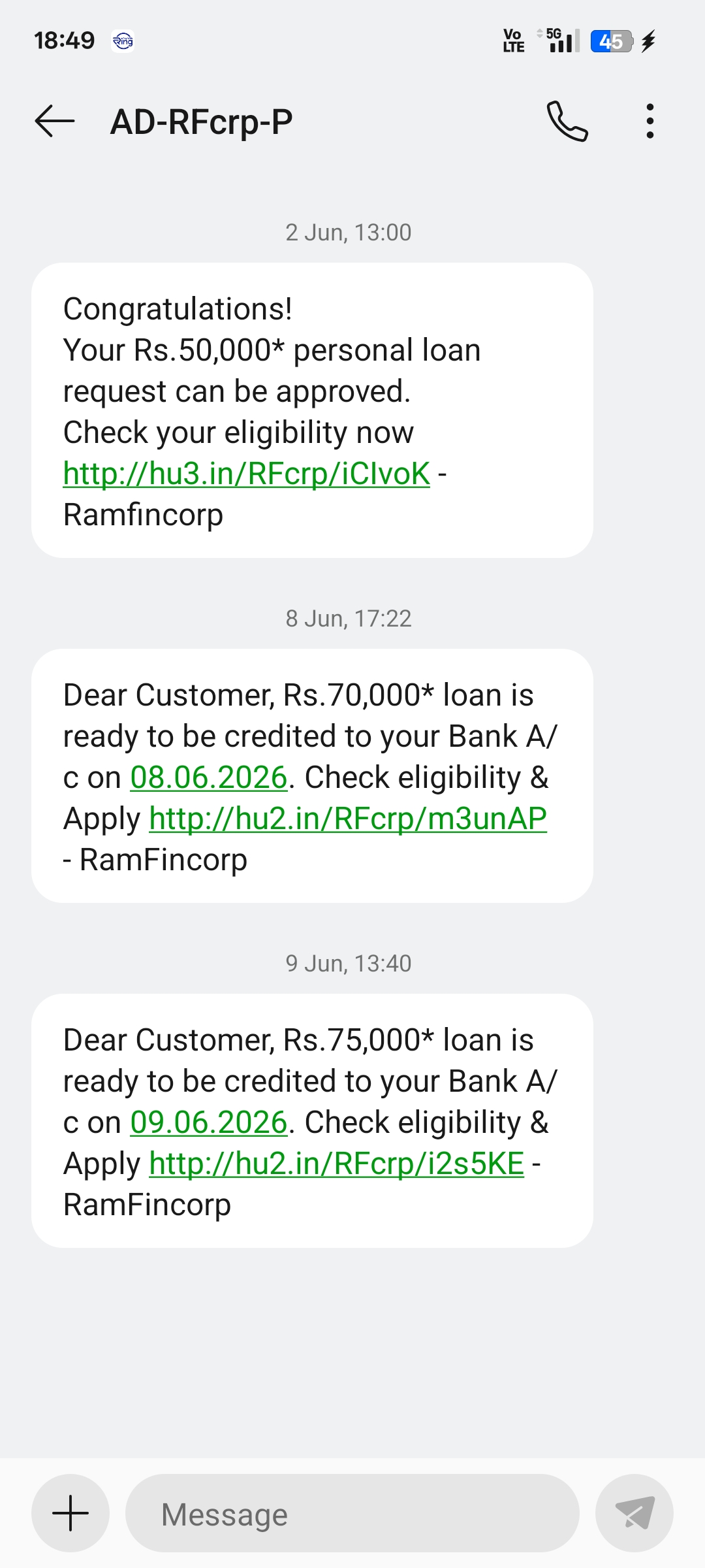 i had multiple msgs regarding money sent it received over many links and developing a credit journey