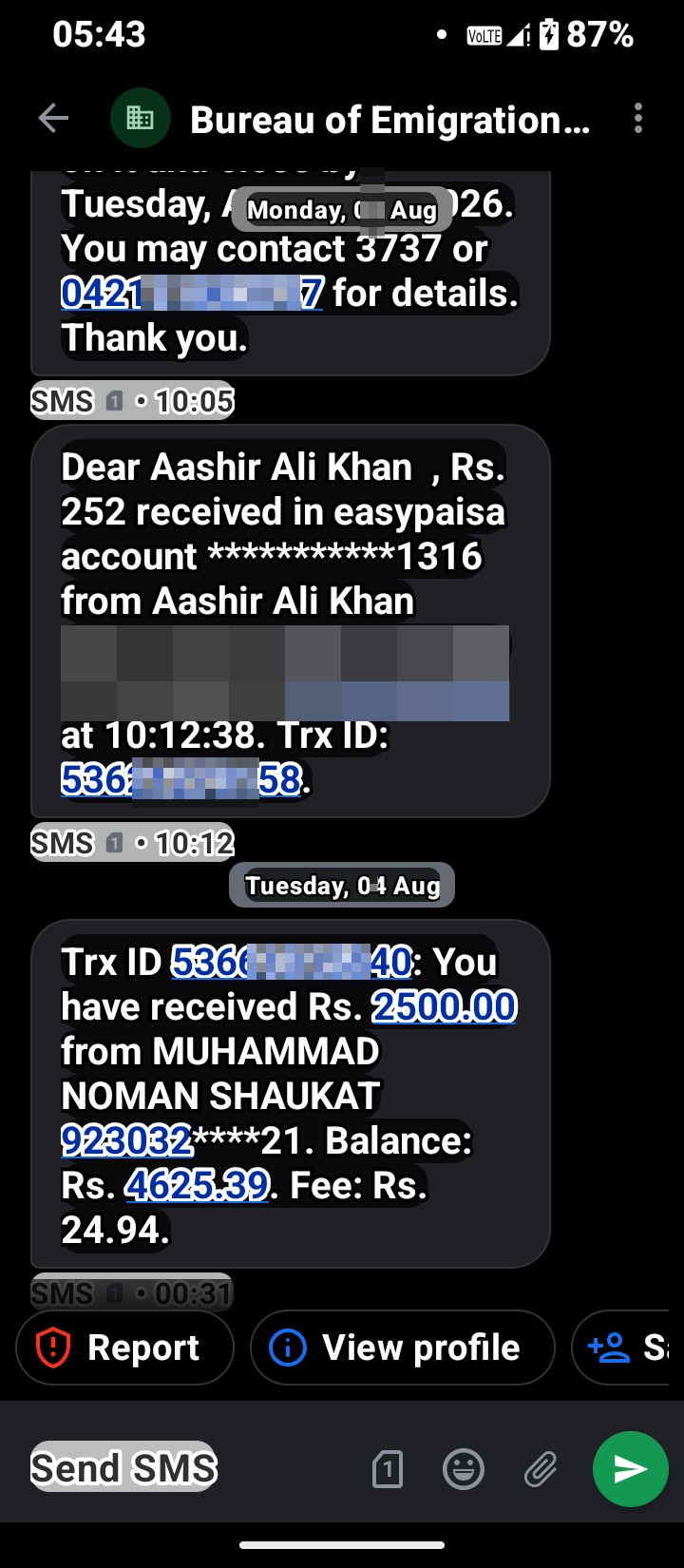 additional fee charged 