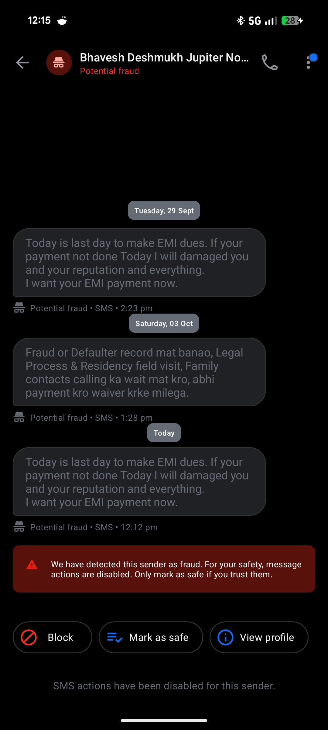 recovery blackmailing harrasment 