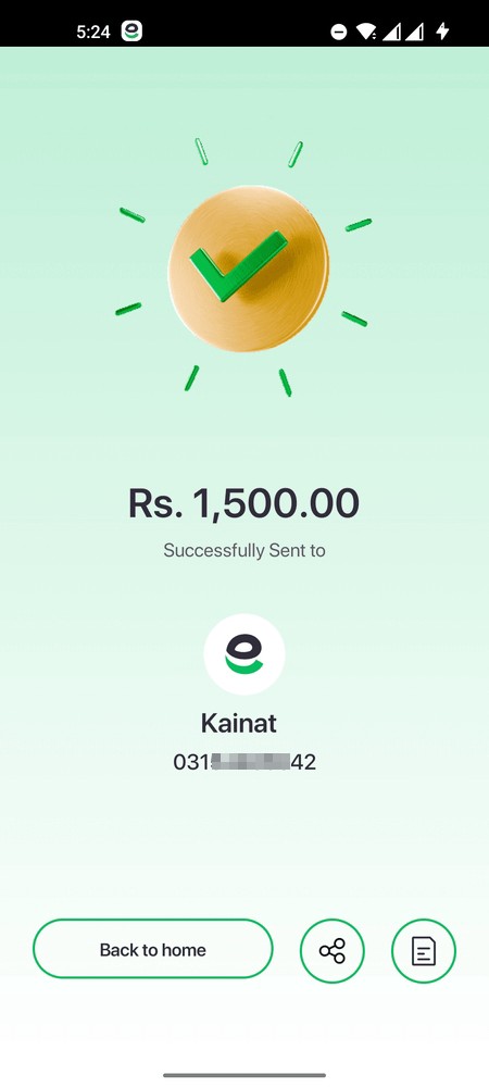 i send him to transection from easypaisa 