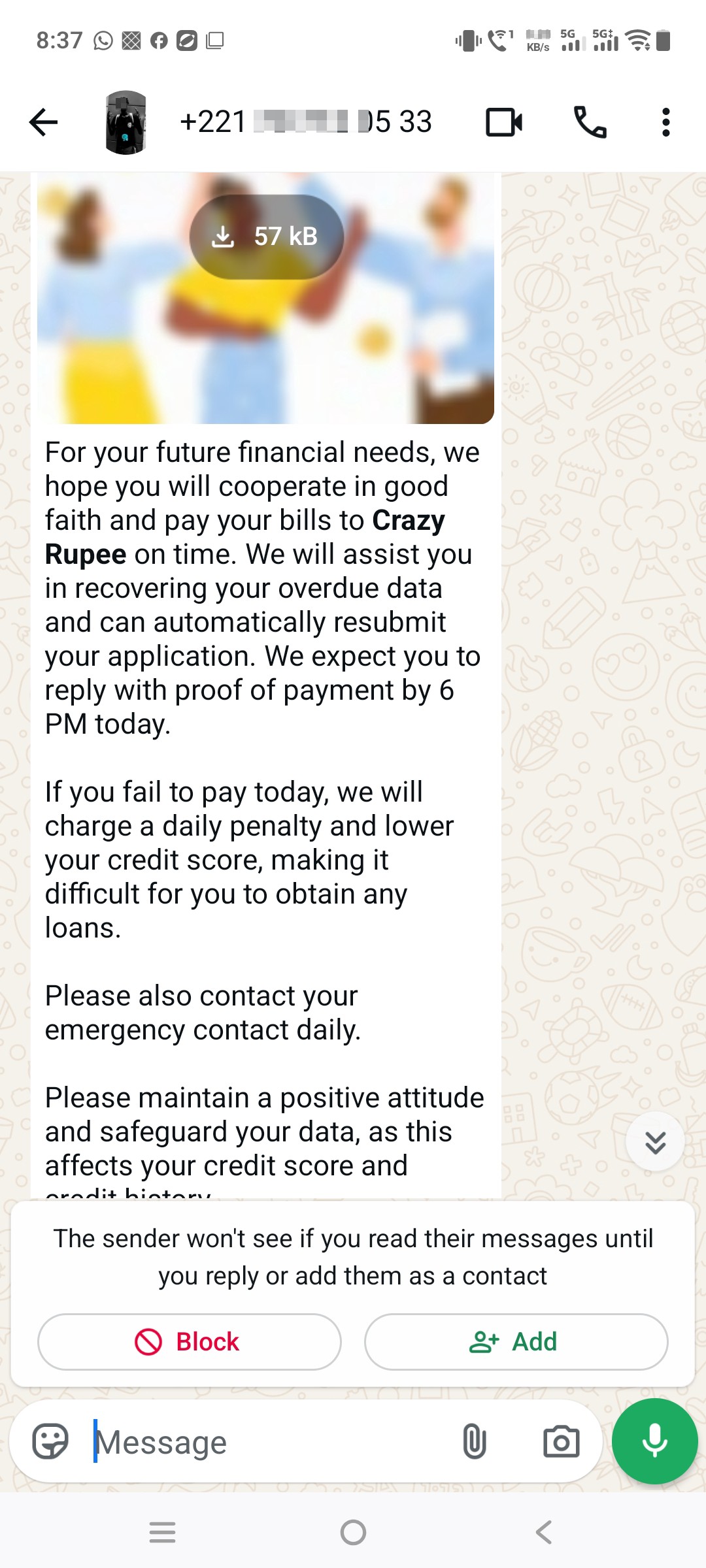 please not call and sms and whatsup calling  - image 2