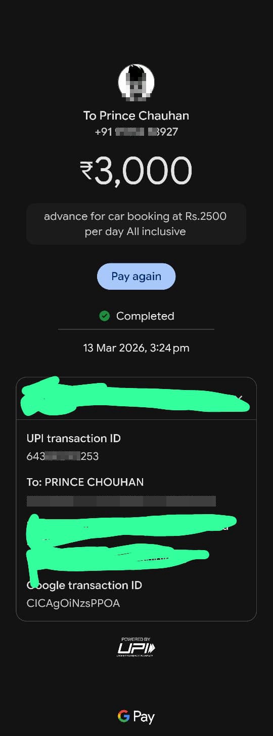 ⚠️ Scam Alert: Paid Advance for Car Booking but Service Not Provided - image 3