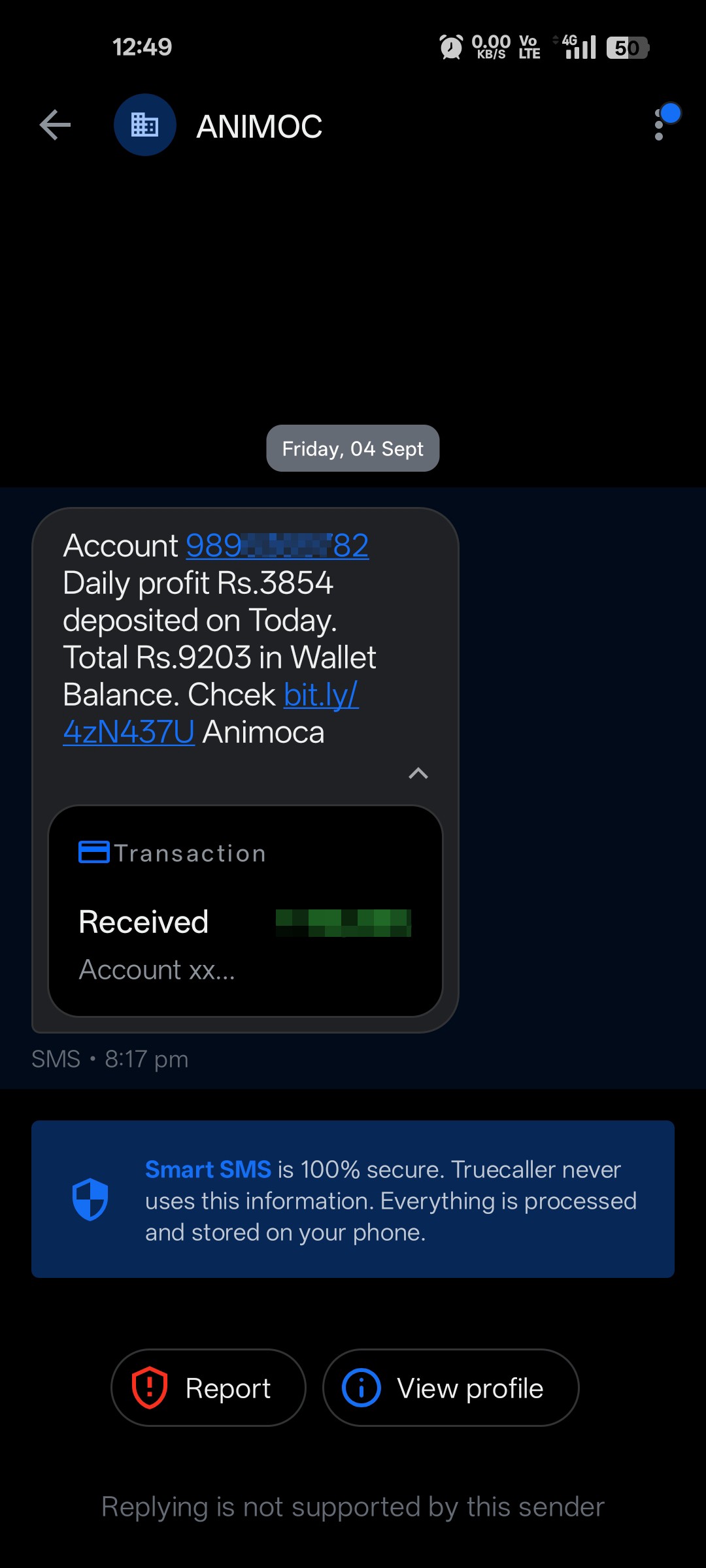 scam fraud fake message 