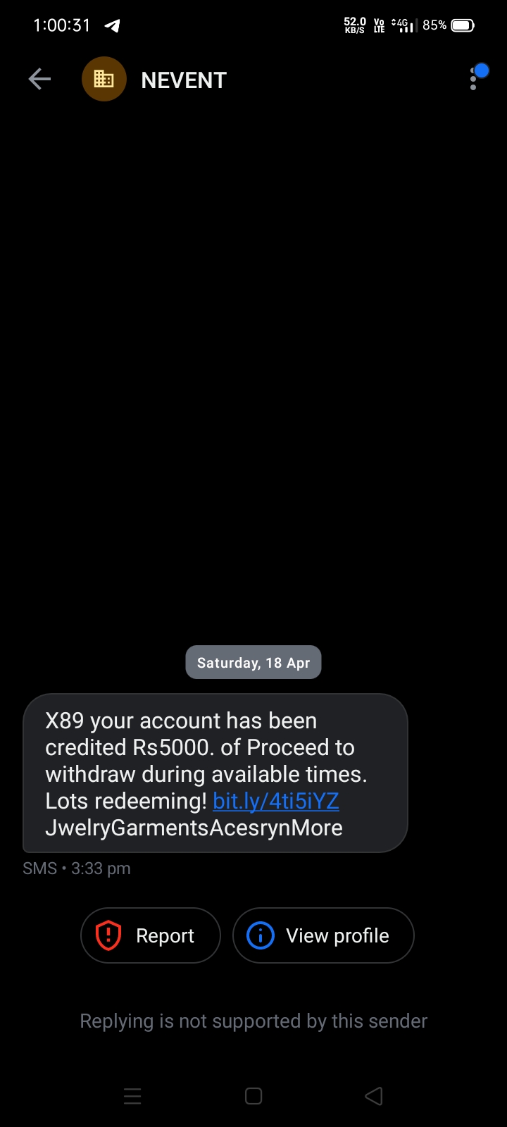 scam send money massage 