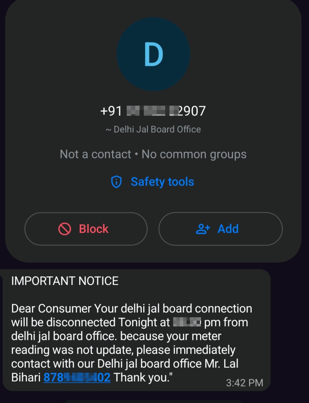 Fake Delhi Jal Board. 