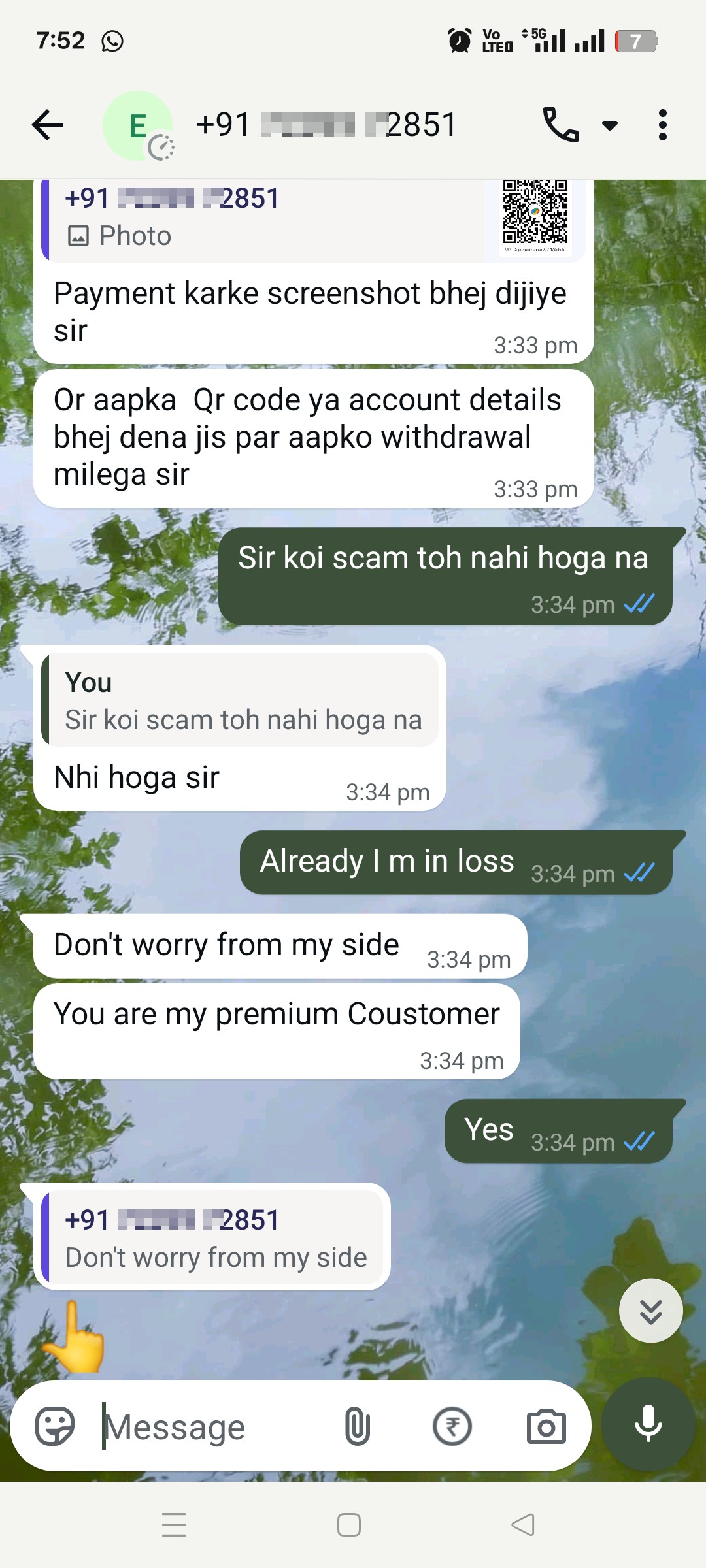 Scammer claims to help recover trading losses