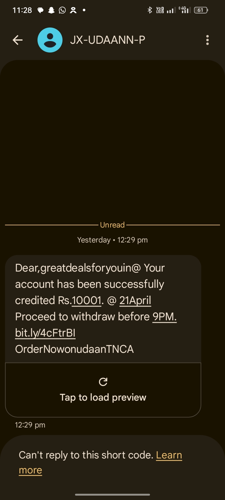 a give spam message 