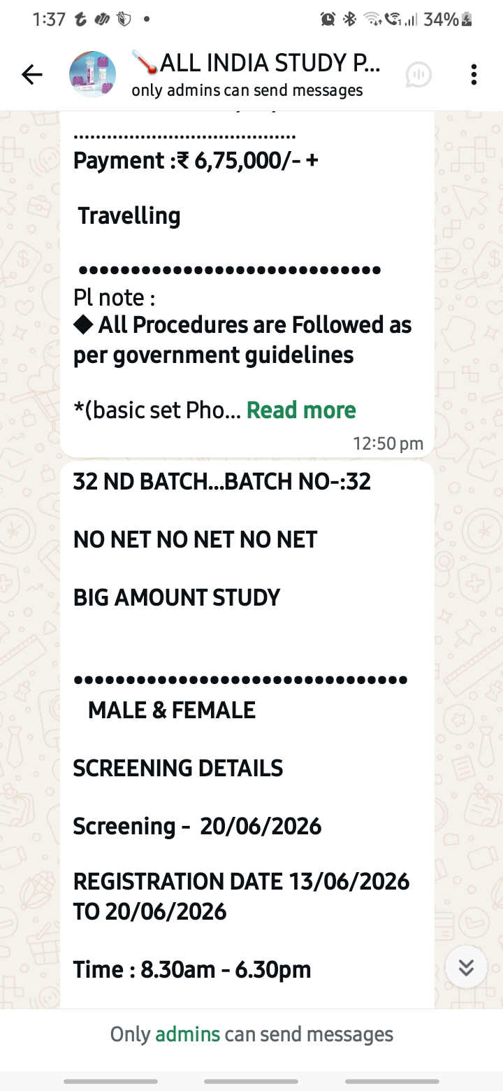 Medicine Research CRO Fake Post Scam