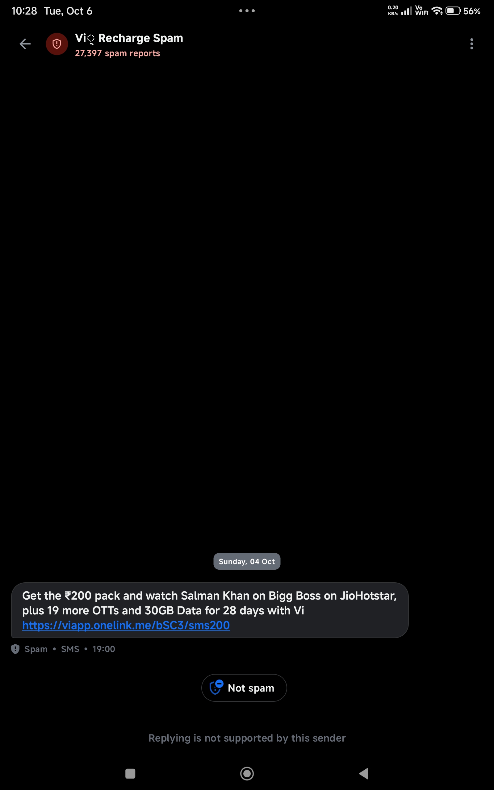 Spam calls and messages from this number 