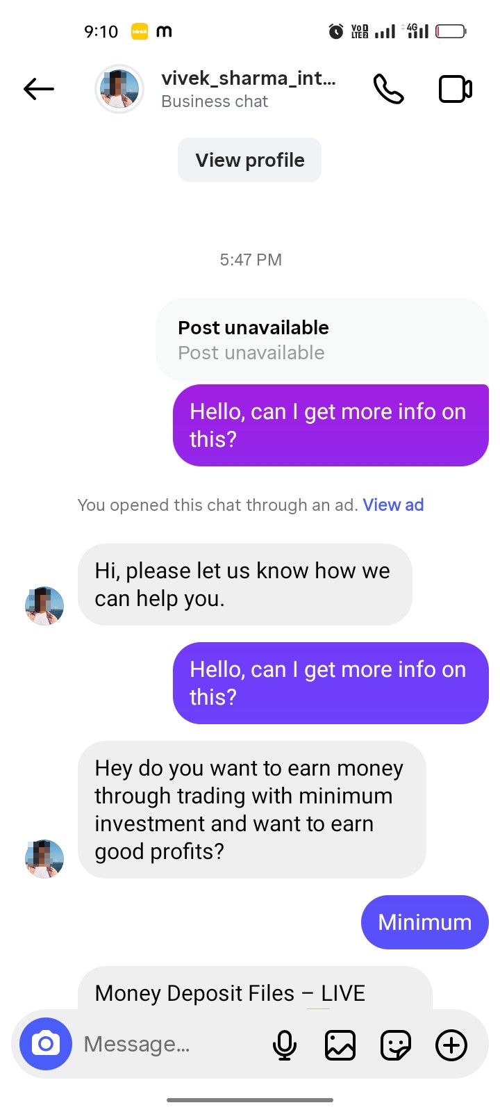 They said it was trading but didn't return the money. - image 2
