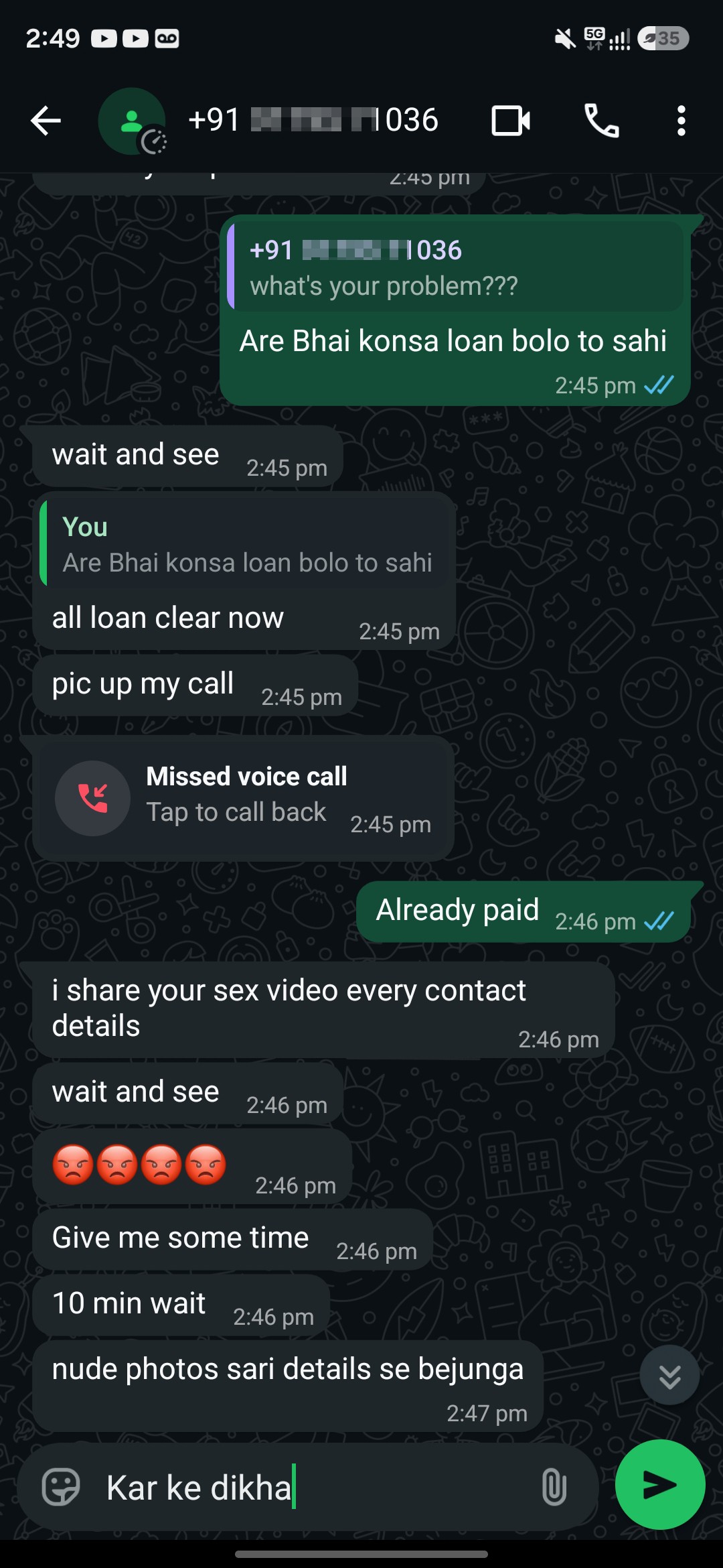 WhatsApp Scam – Nude Photo Blackmail Threats - image 2