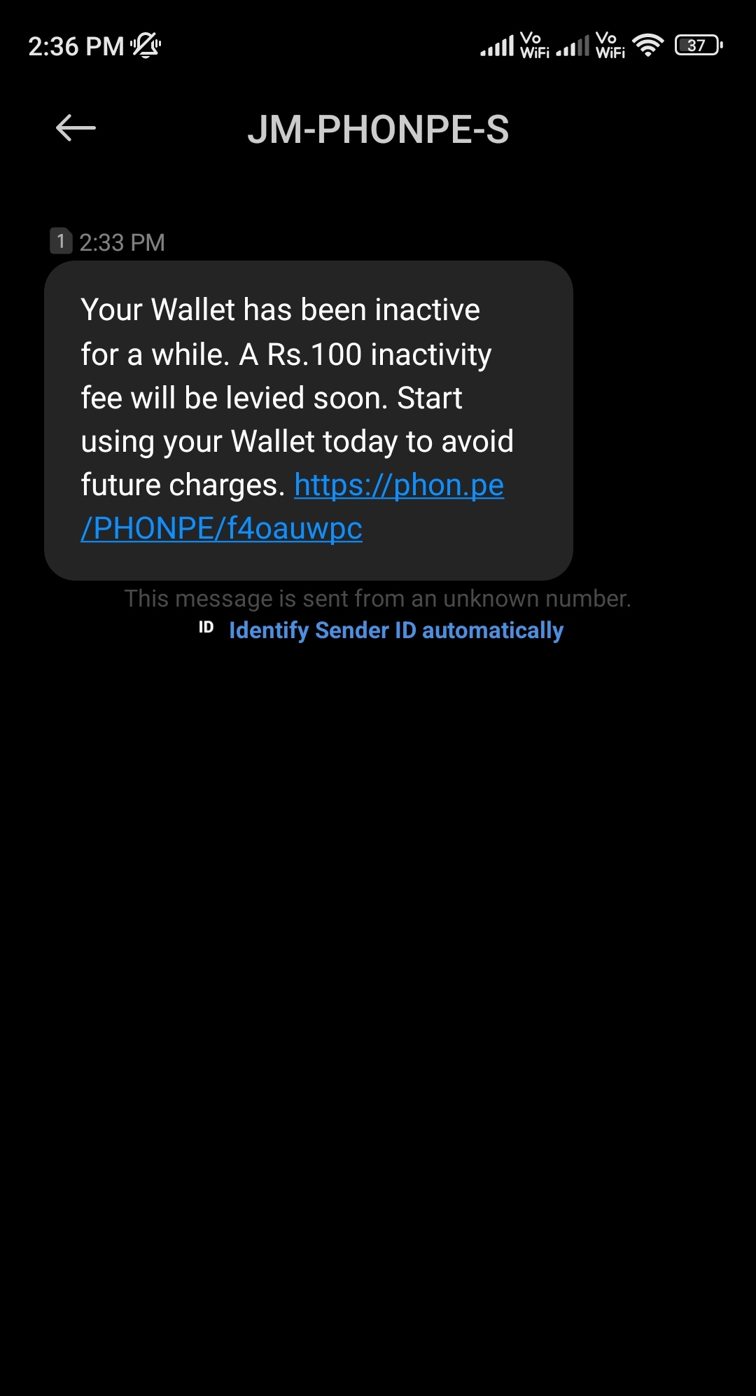 Phonepe inactive wallet scam