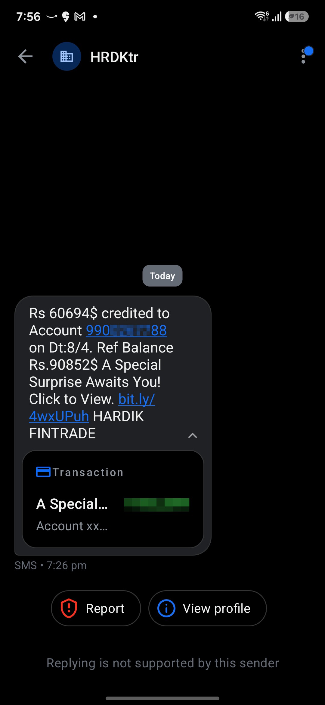 Fake Deposit SMS..Scam