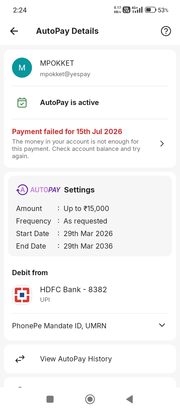 mpokket aur Inffo Solutions ne bina ijazat Autopay activate kiya