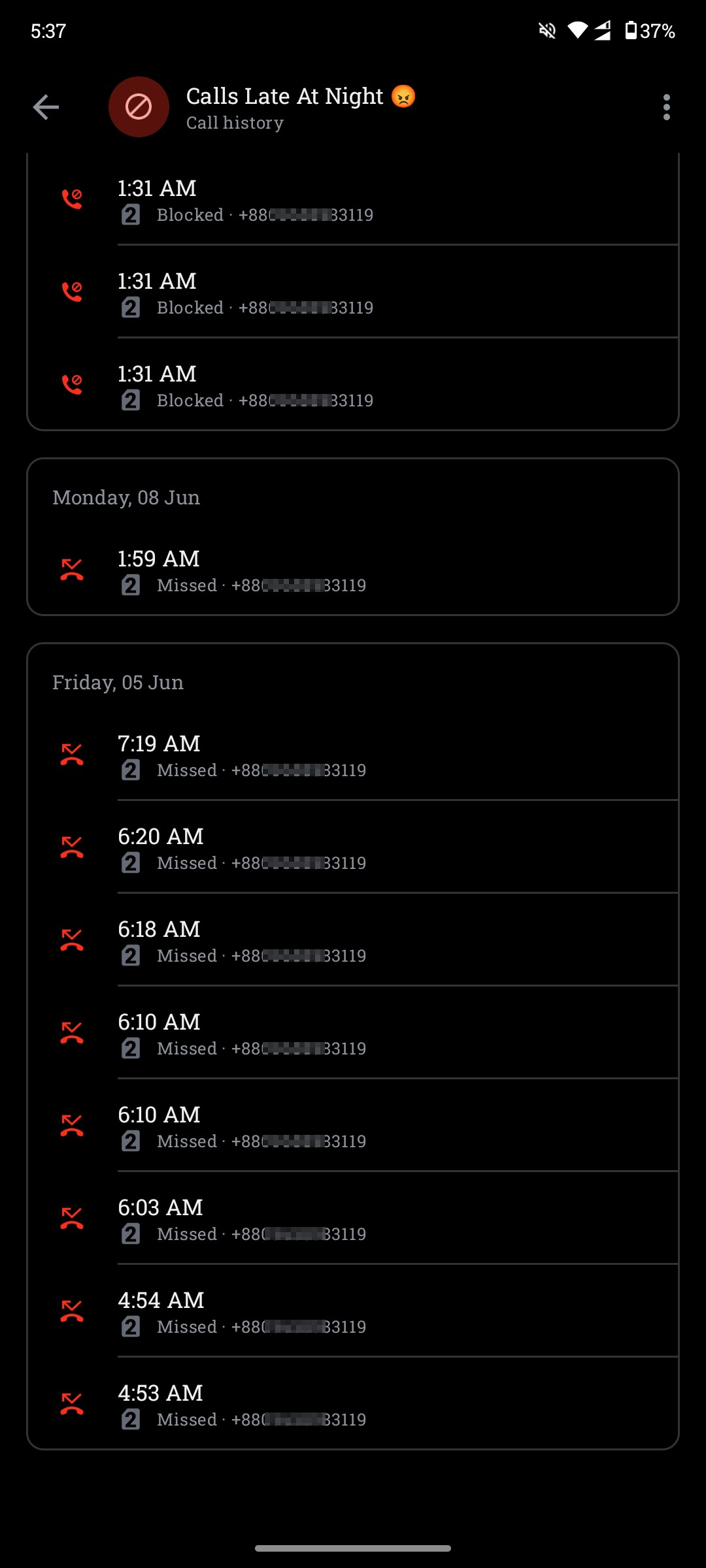 Night owl keeps calling me 