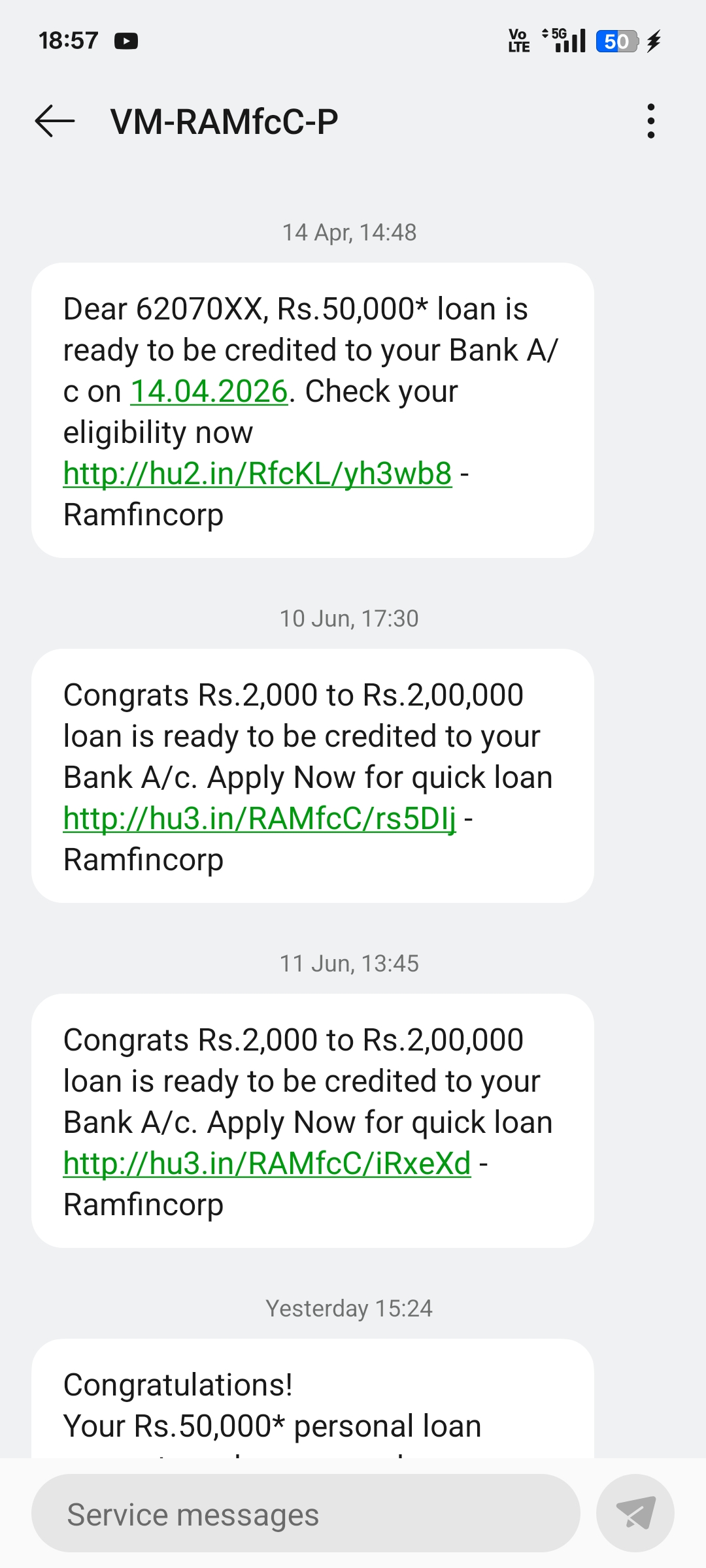 i had multiple msgs regarding money sent it received over many links and developing a credit journey - image 2
