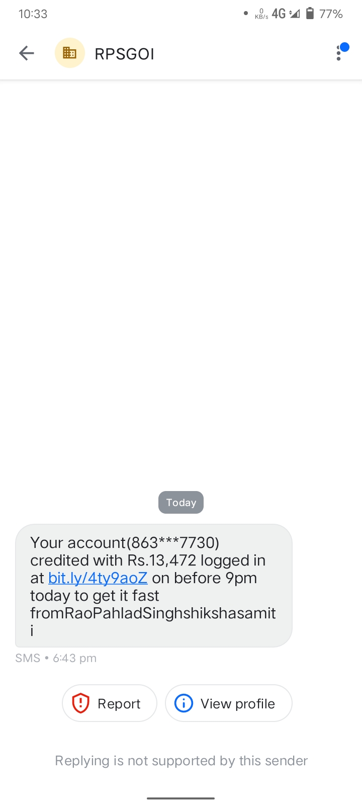 Scam message 
