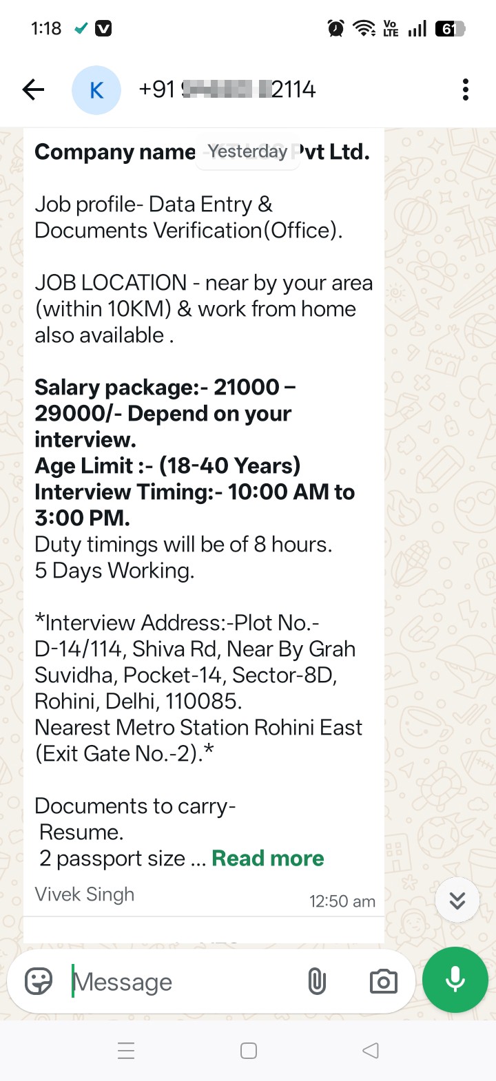 You get selected on the job and 6000 from the logo. I demand that and wait for 3 days and scam. 